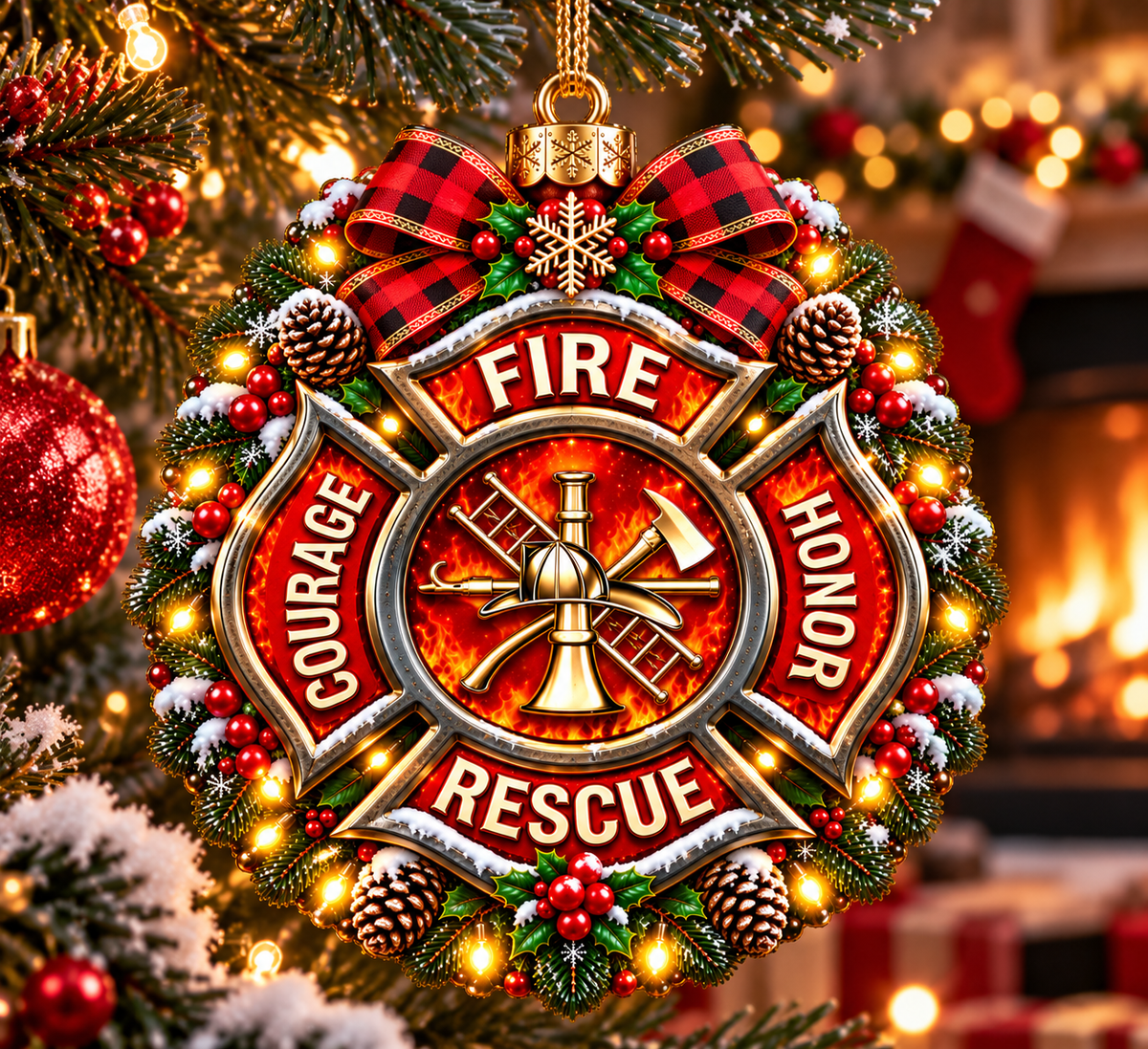 Fire Department Maltese Cross ornaments