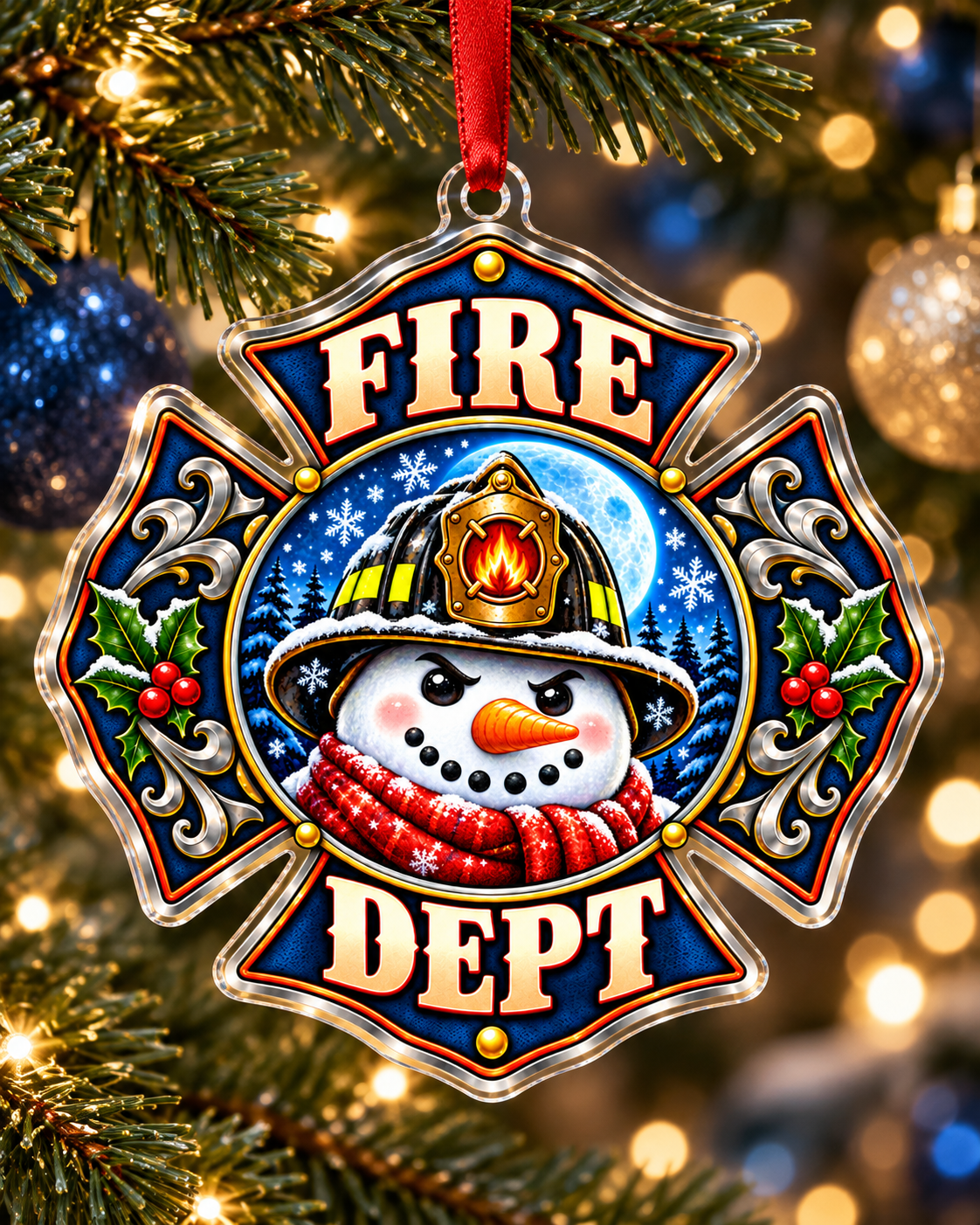 Christmas Courage Firefighter Ornament