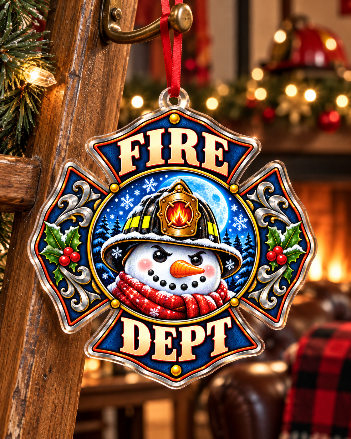 Christmas Courage Firefighter Ornament