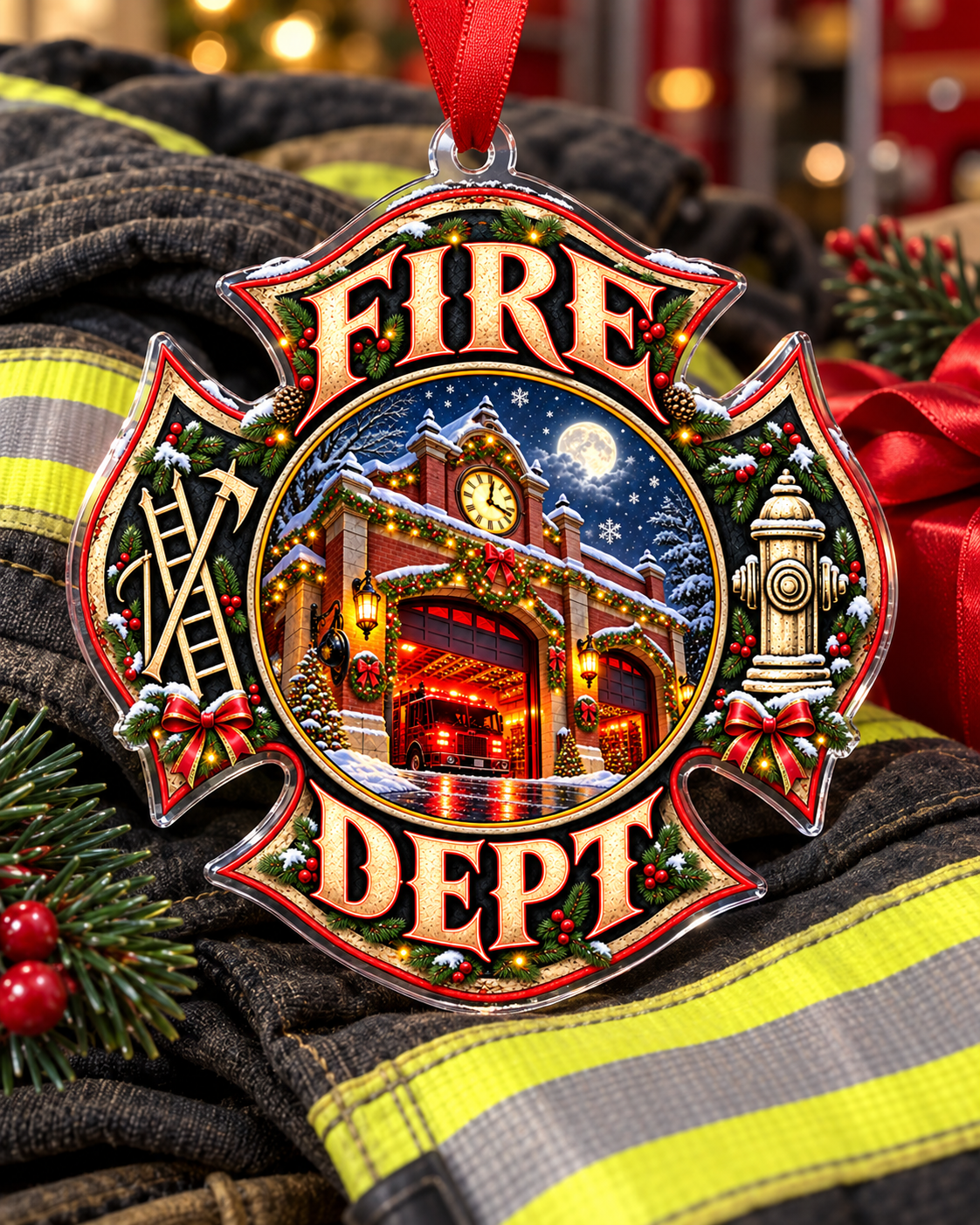 Firefighter Holiday Tribute Ornament