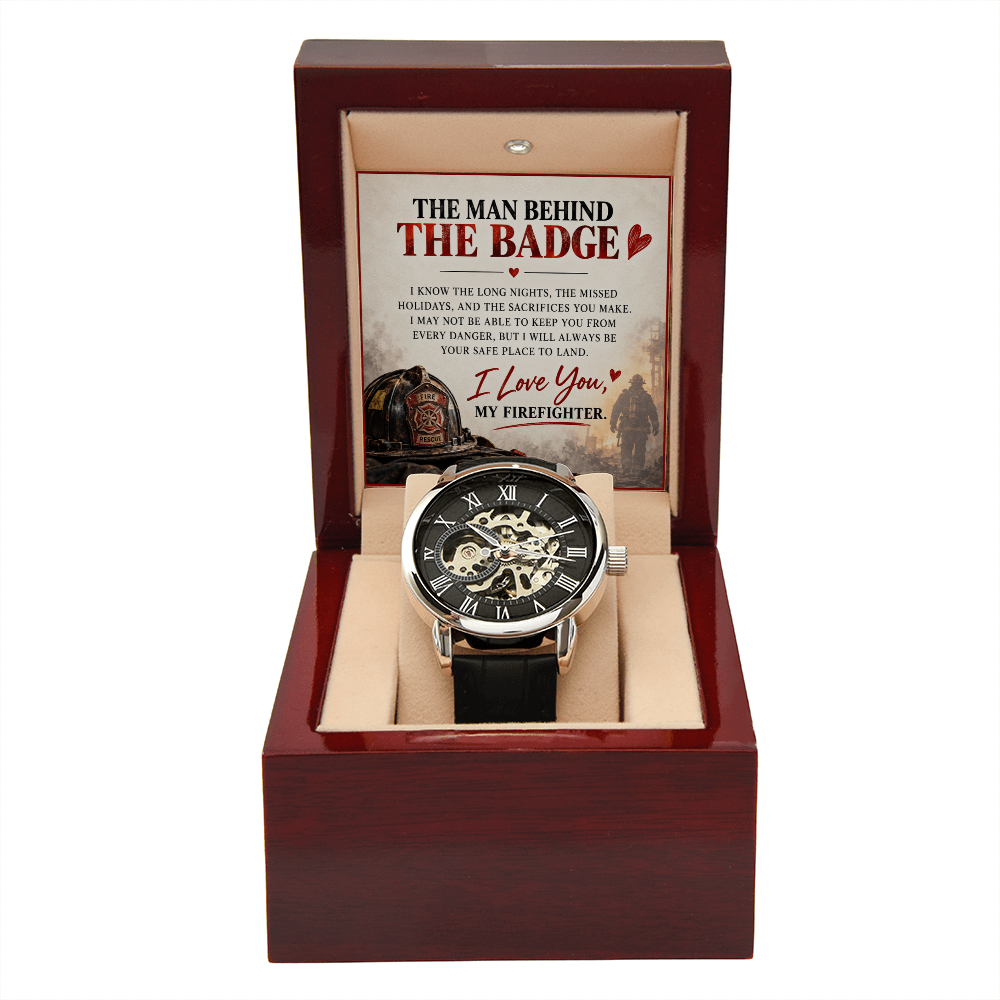 The Man Behind the Badge – A Heartfelt Firefighter Husband Love Necklace Gift