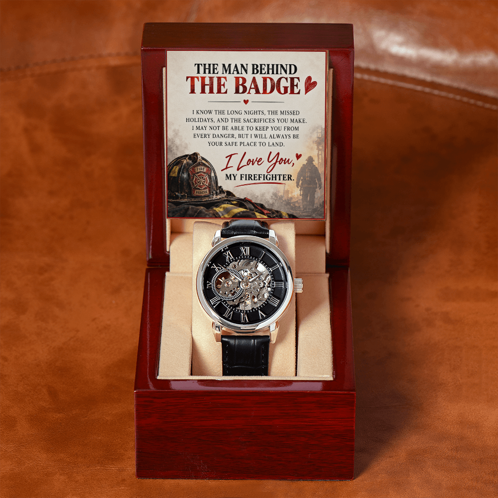 The Man Behind the Badge – A Heartfelt Firefighter Husband Love Necklace Gift