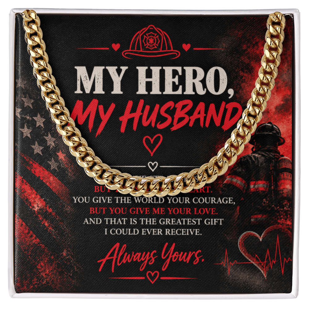 My Hero, My Husband – Firefighter Love Message Card | Romantic Gift from Wife
