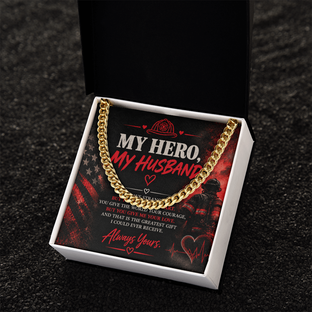 My Hero, My Husband – Firefighter Love Message Card | Romantic Gift from Wife