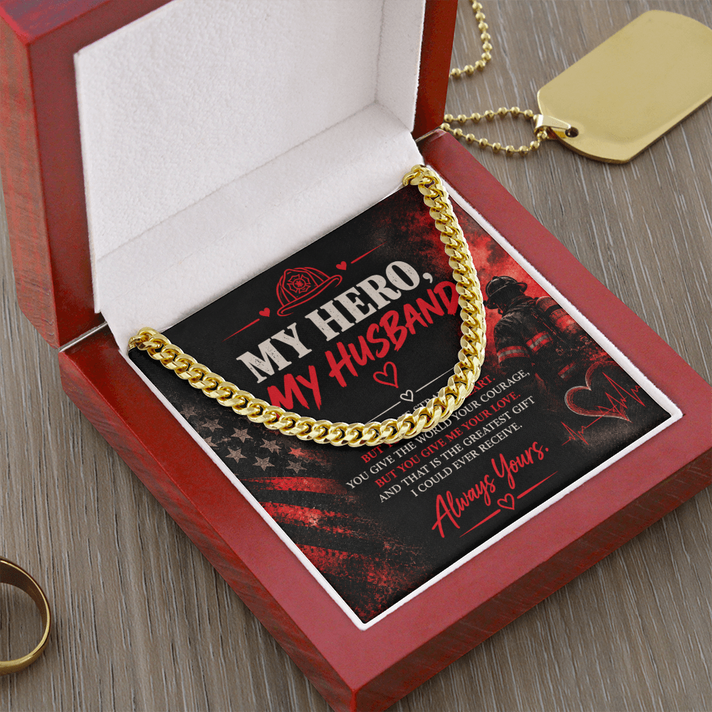 My Hero, My Husband – Firefighter Love Message Card | Romantic Gift from Wife