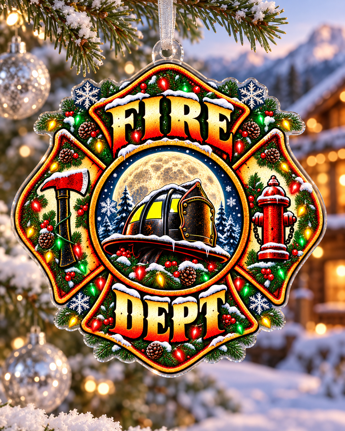Fire Department Christmas Tree Ornament