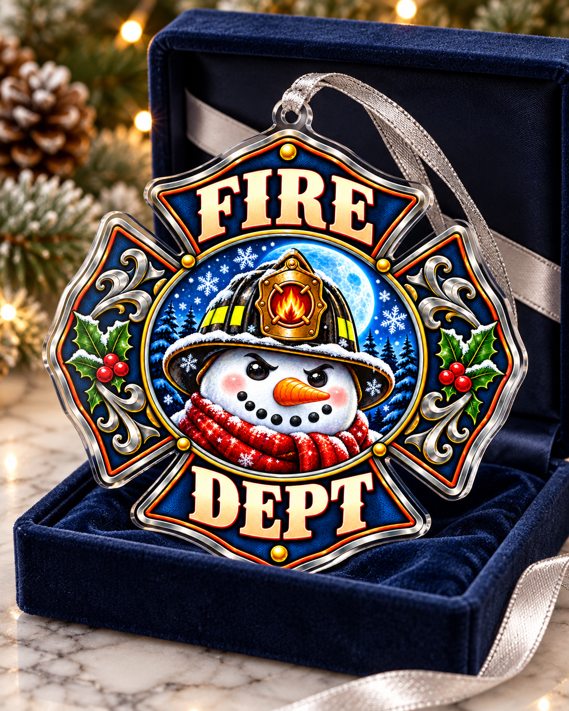 Christmas Courage Firefighter Ornament