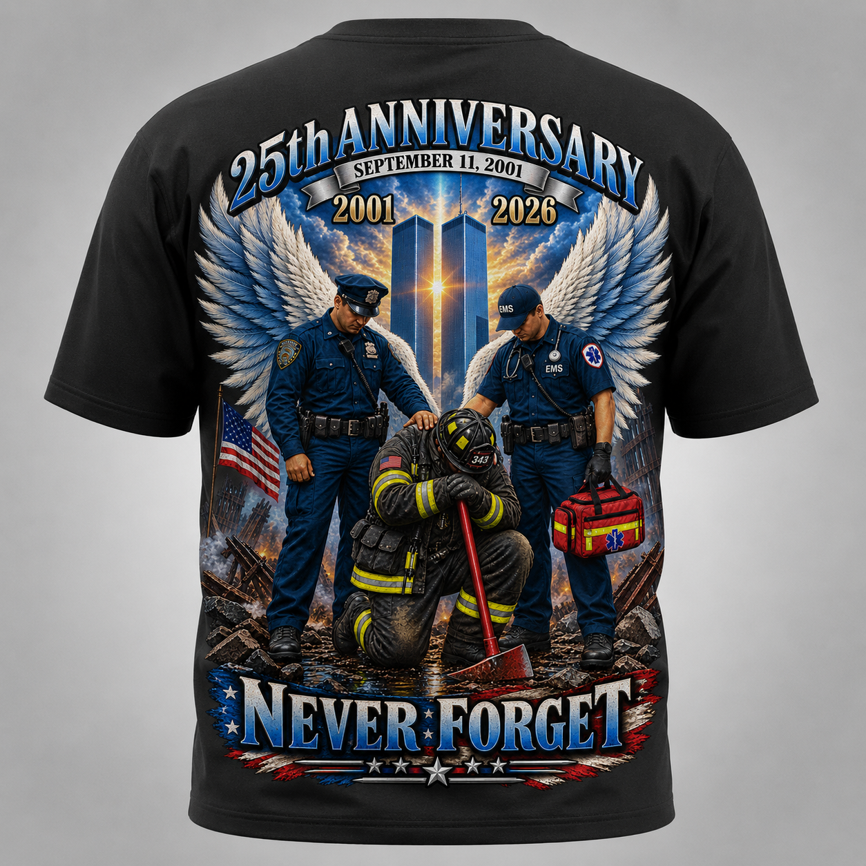 25th Anniversary 9/11 Never Forget T-Shirt