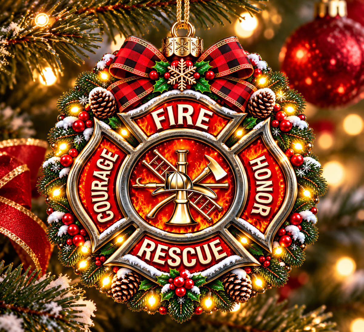Fire Department Maltese Cross ornaments
