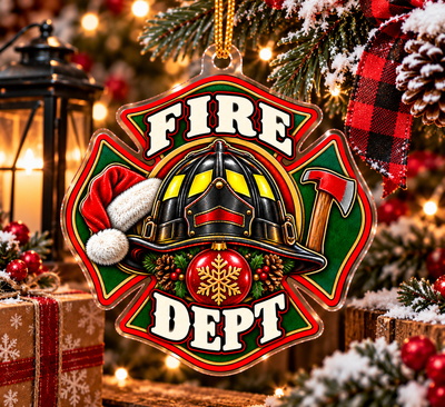 Firefighter Christmas Helmet Ornament