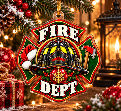 Firefighter Christmas Helmet Ornament
