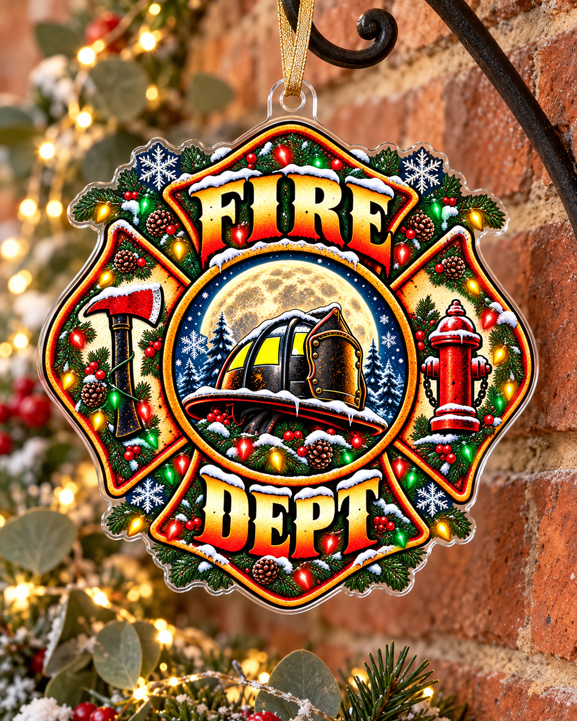 Fire Department Christmas Tree Ornament