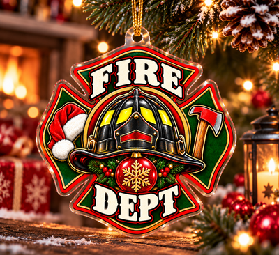 Firefighter Christmas Helmet Ornament