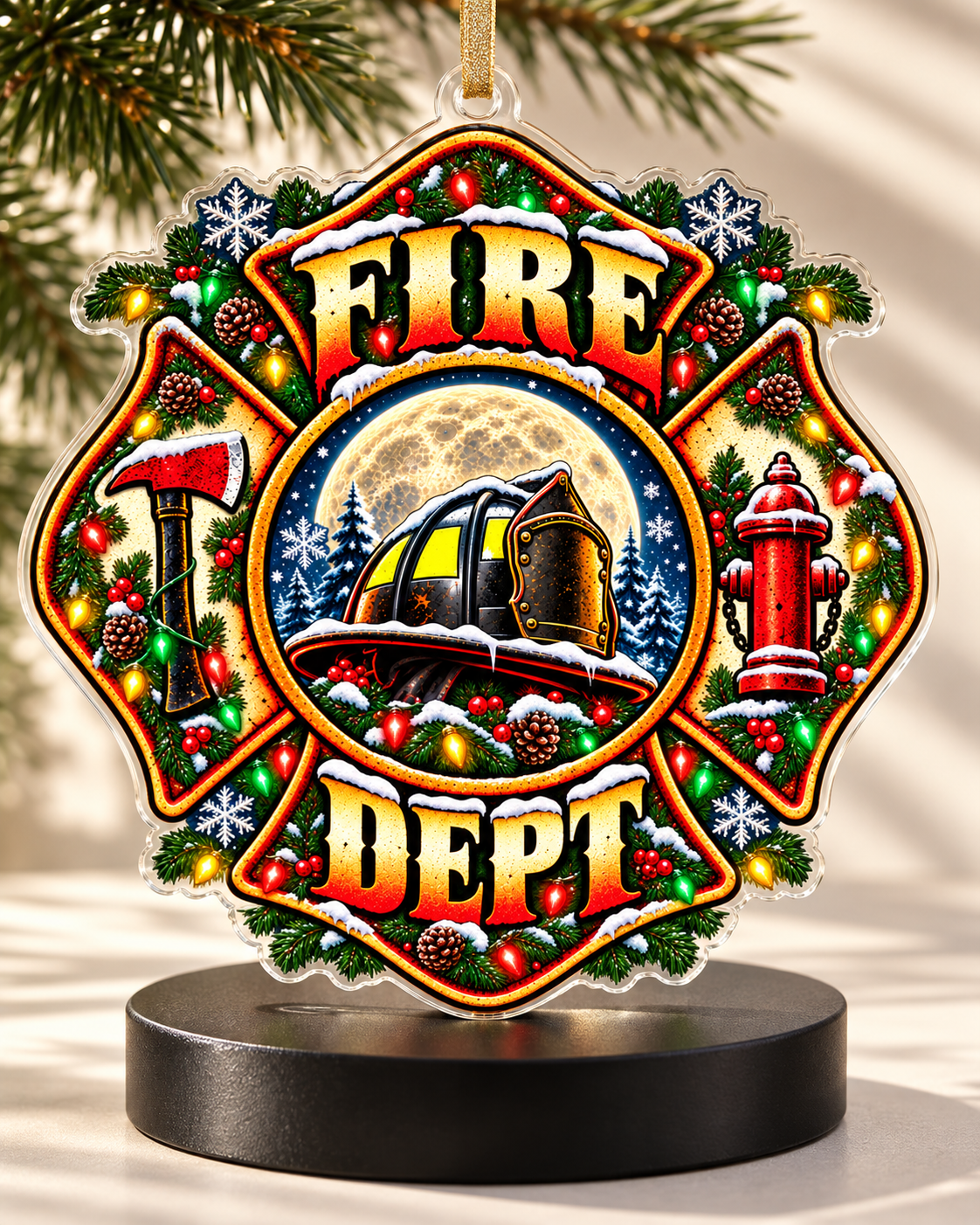Fire Department Christmas Tree Ornament