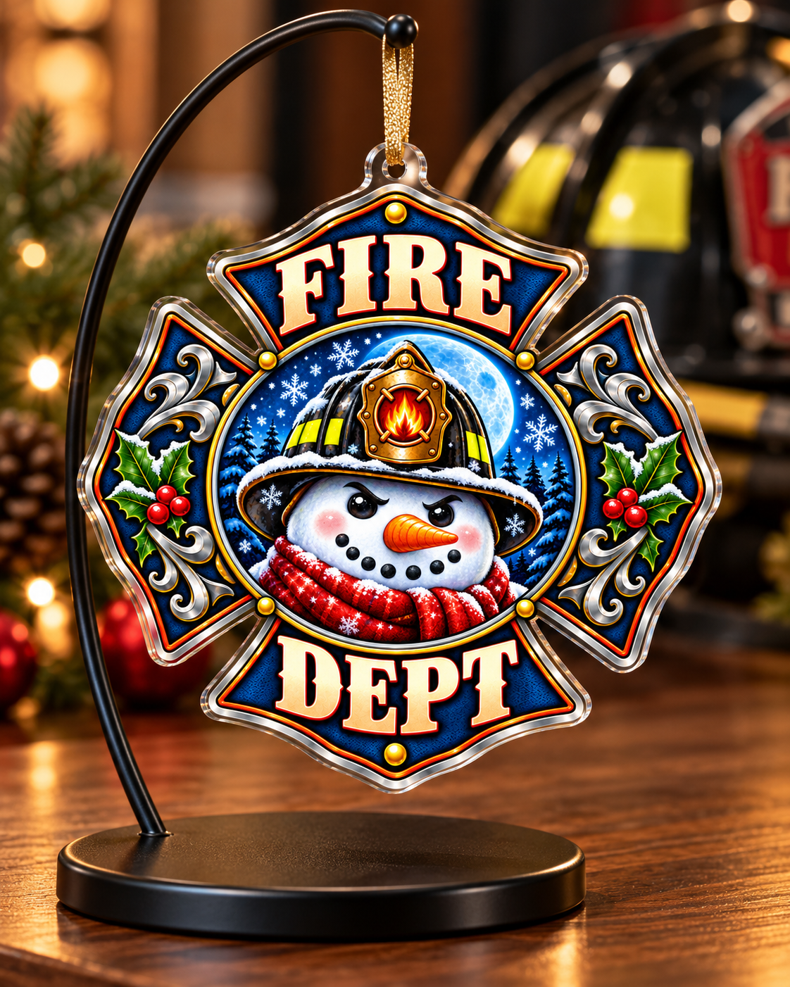 Christmas Courage Firefighter Ornament