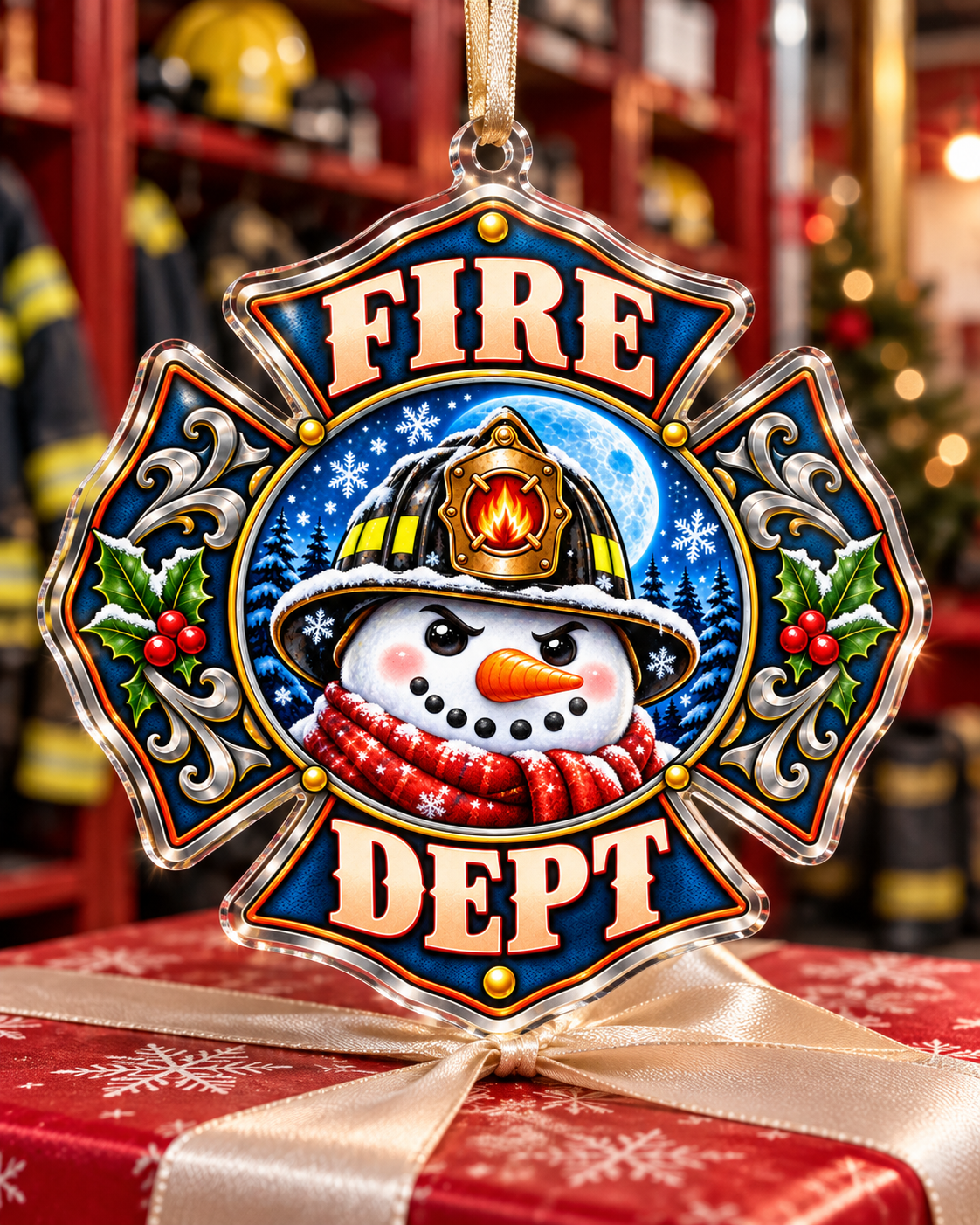 Christmas Courage Firefighter Ornament