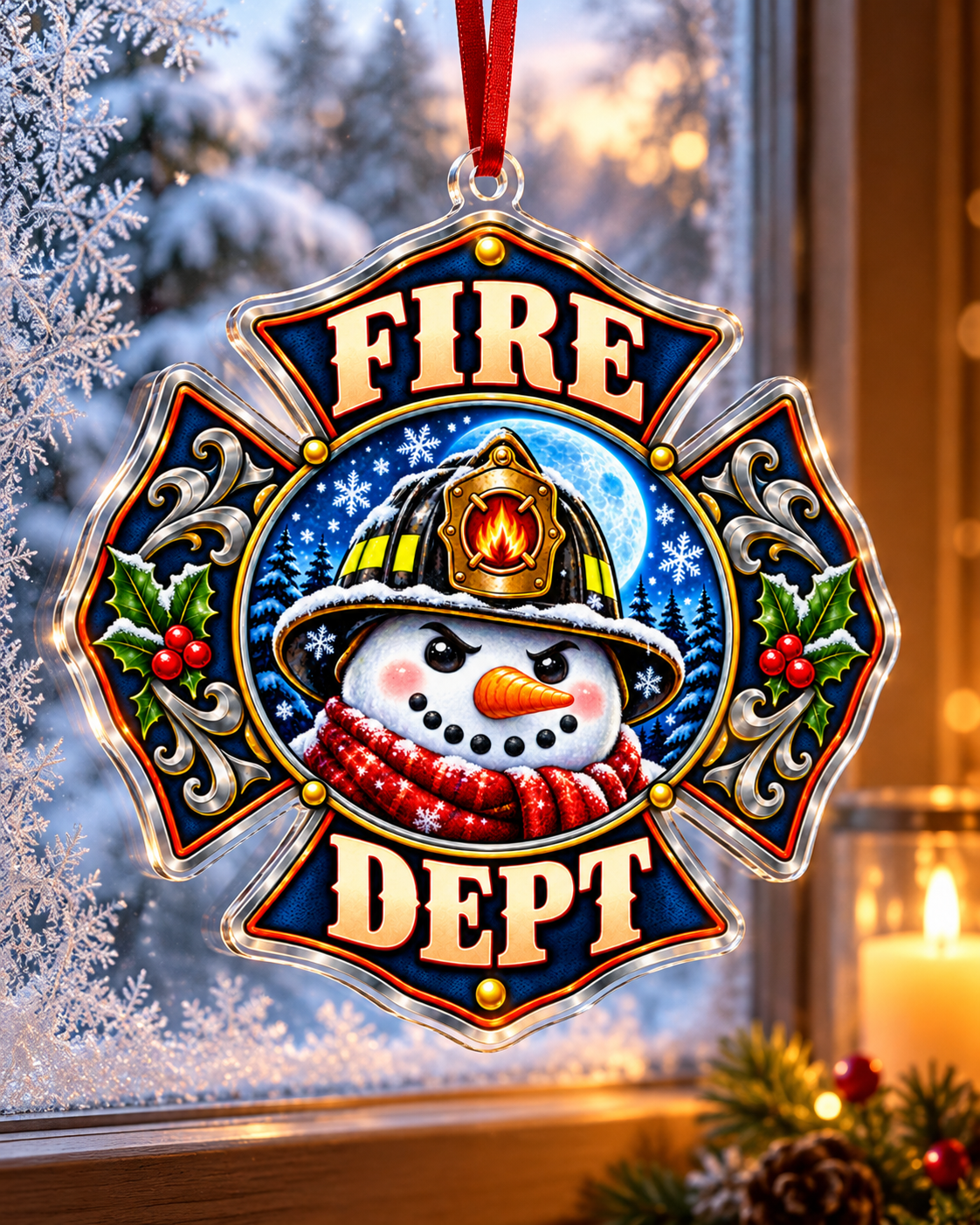 Christmas Courage Firefighter Ornament