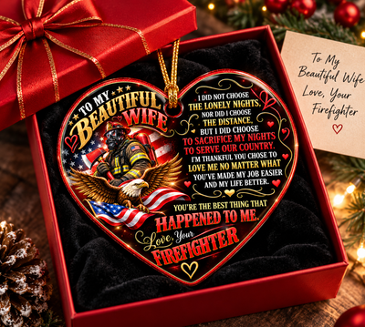 Romantic Firefighter Heart Ornament