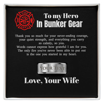 Firefighter Husband Ring - Personalized Engraved Gift