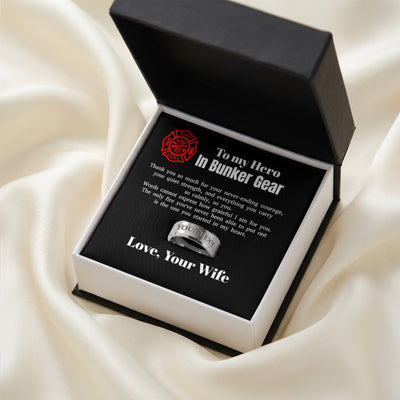 Firefighter Husband Ring - Personalized Engraved Gift