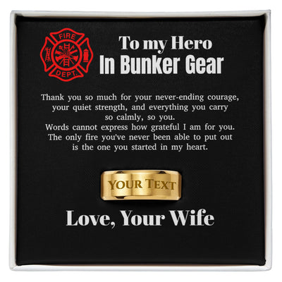 Firefighter Husband Ring - Personalized Engraved Gift