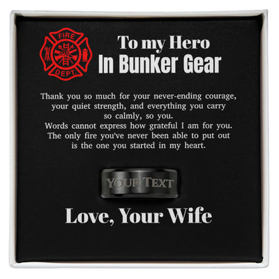 Firefighter Husband Ring - Personalized Engraved Gift