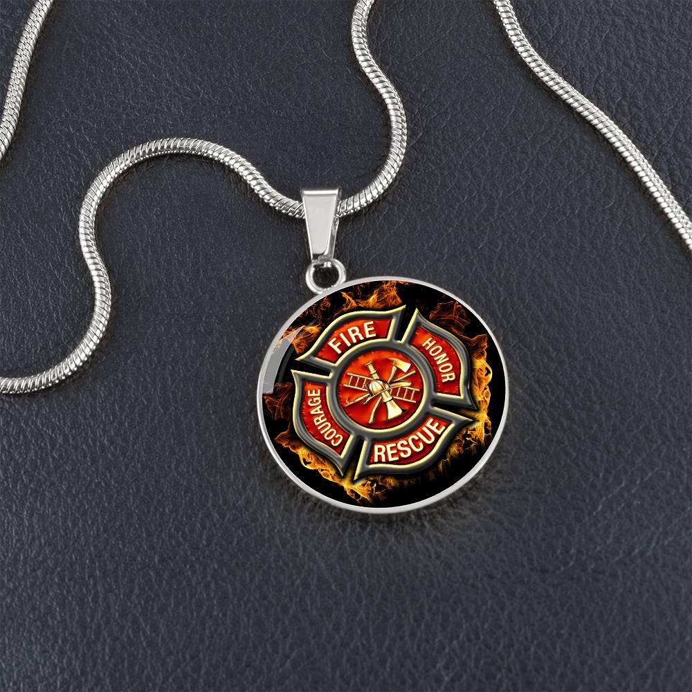 Proud Firefighter Logo Necklace