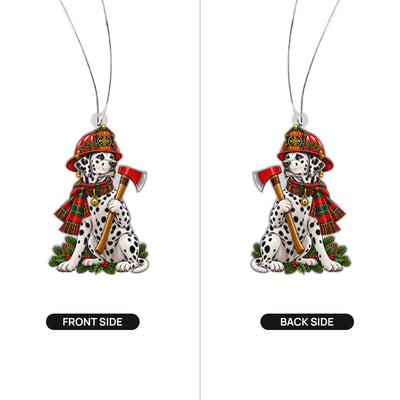 Firefighter Dalmatian Christmas Acrylic Ornament