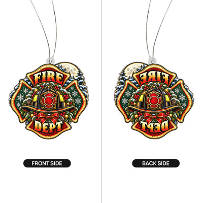Fire Department Helmet Christmas Acrylic Ornament
