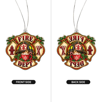 Festive Fire Department Acrylic Ornament