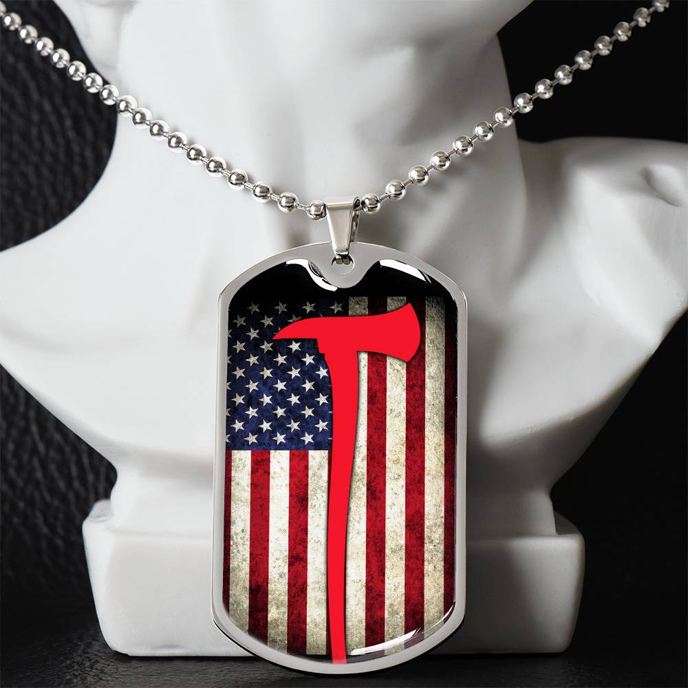 Firefighter Dog Tag Necklace