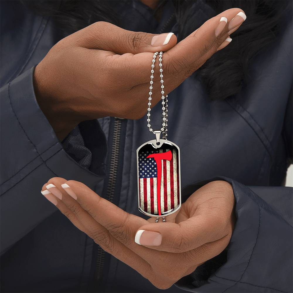 Firefighter Dog Tag Necklace