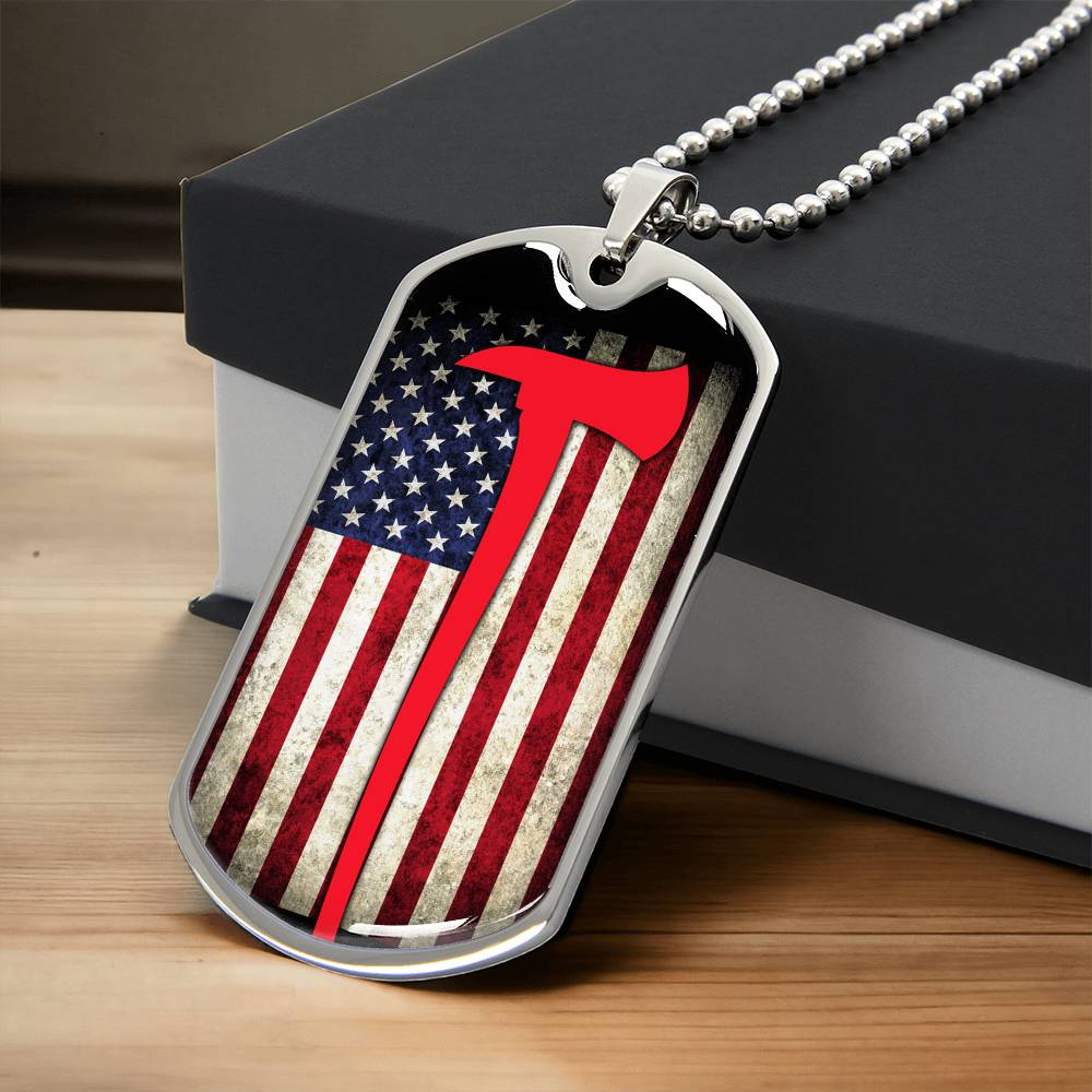 Firefighter Dog Tag Necklace