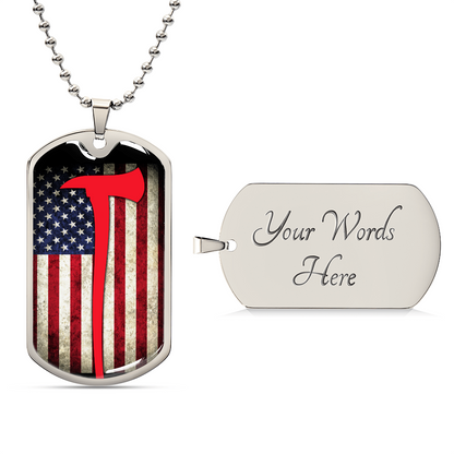 Firefighter Dog Tag Necklace