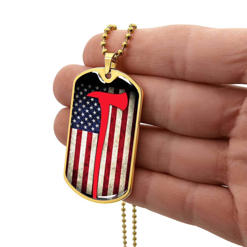 Firefighter Dog Tag Necklace