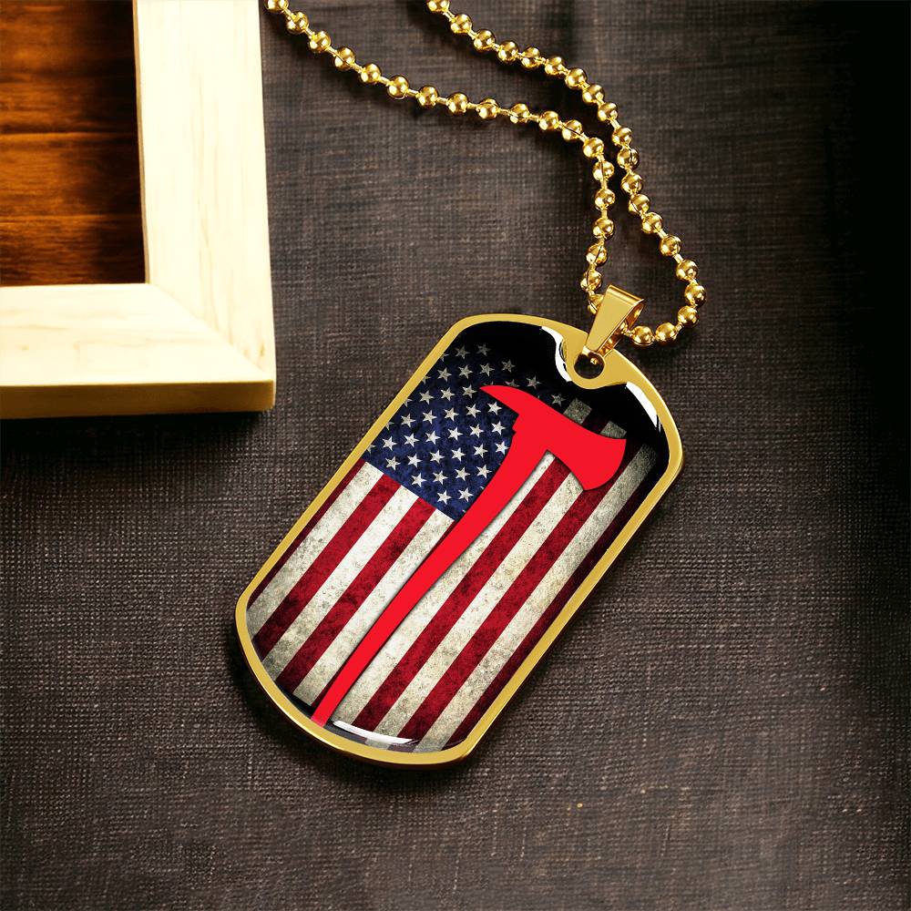 Firefighter Dog Tag Necklace