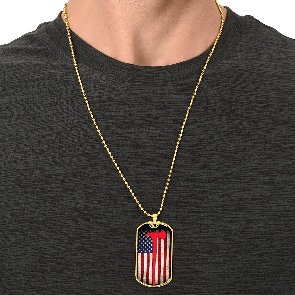 Firefighter Dog Tag Necklace