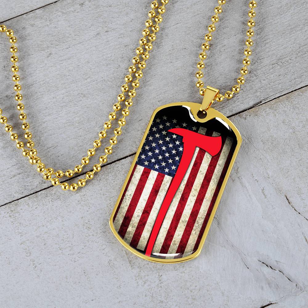 Firefighter Dog Tag Necklace