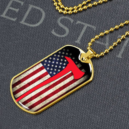 Firefighter Dog Tag Necklace