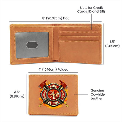 Proud Firefighter leather money bag