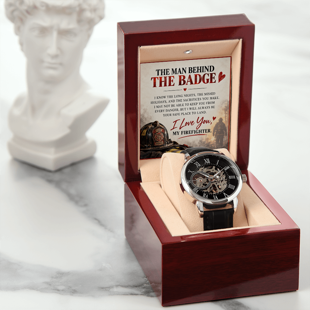 The Man Behind the Badge – A Heartfelt Firefighter Husband Love Necklace Gift