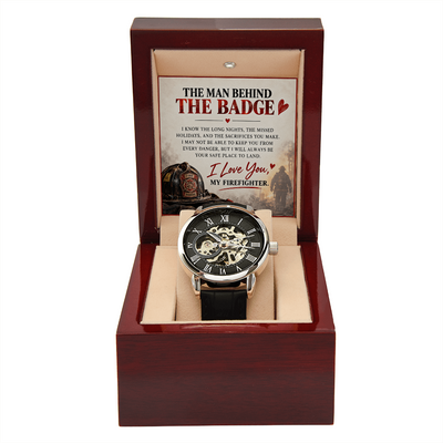 The Man Behind the Badge – A Heartfelt Firefighter Husband Love Necklace Gift