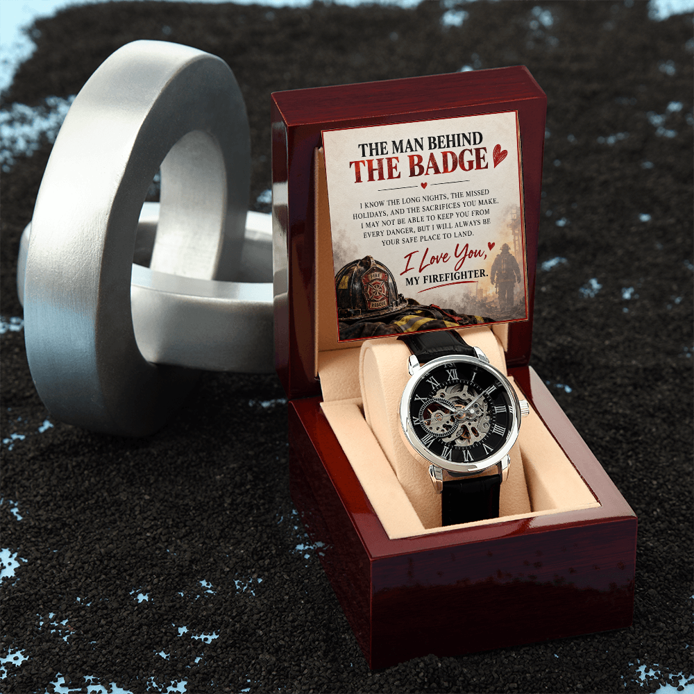 The Man Behind the Badge – A Heartfelt Firefighter Husband Love Necklace Gift