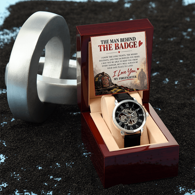 The Man Behind the Badge – A Heartfelt Firefighter Husband Love Necklace Gift