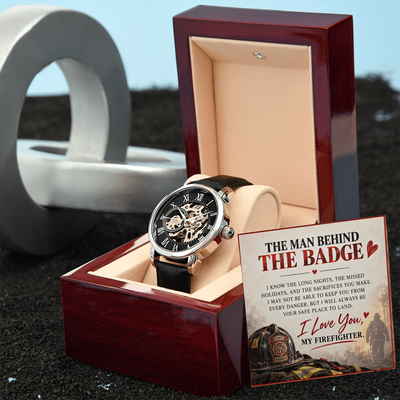 The Man Behind the Badge – A Heartfelt Firefighter Husband Love Necklace Gift