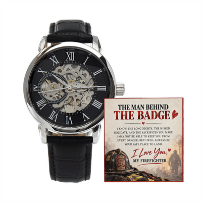 The Man Behind the Badge – A Heartfelt Firefighter Husband Love Necklace Gift