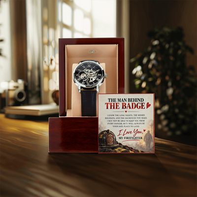 The Man Behind the Badge – A Heartfelt Firefighter Husband Love Necklace Gift