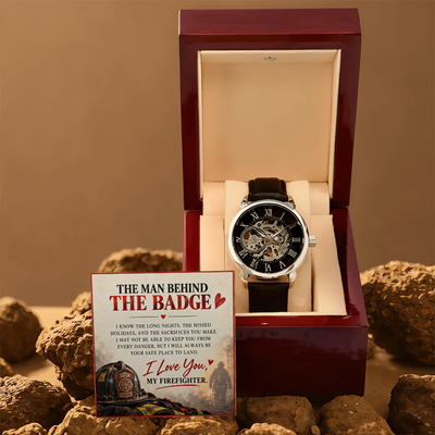 The Man Behind the Badge – A Heartfelt Firefighter Husband Love Necklace Gift
