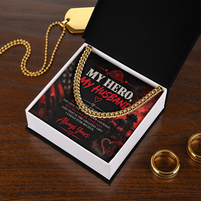 My Hero, My Husband – Firefighter Love Message Card | Romantic Gift from Wife