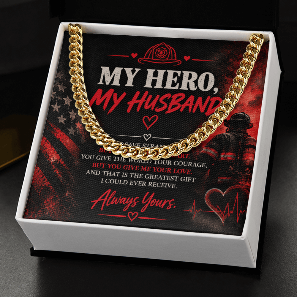My Hero, My Husband – Firefighter Love Message Card | Romantic Gift from Wife